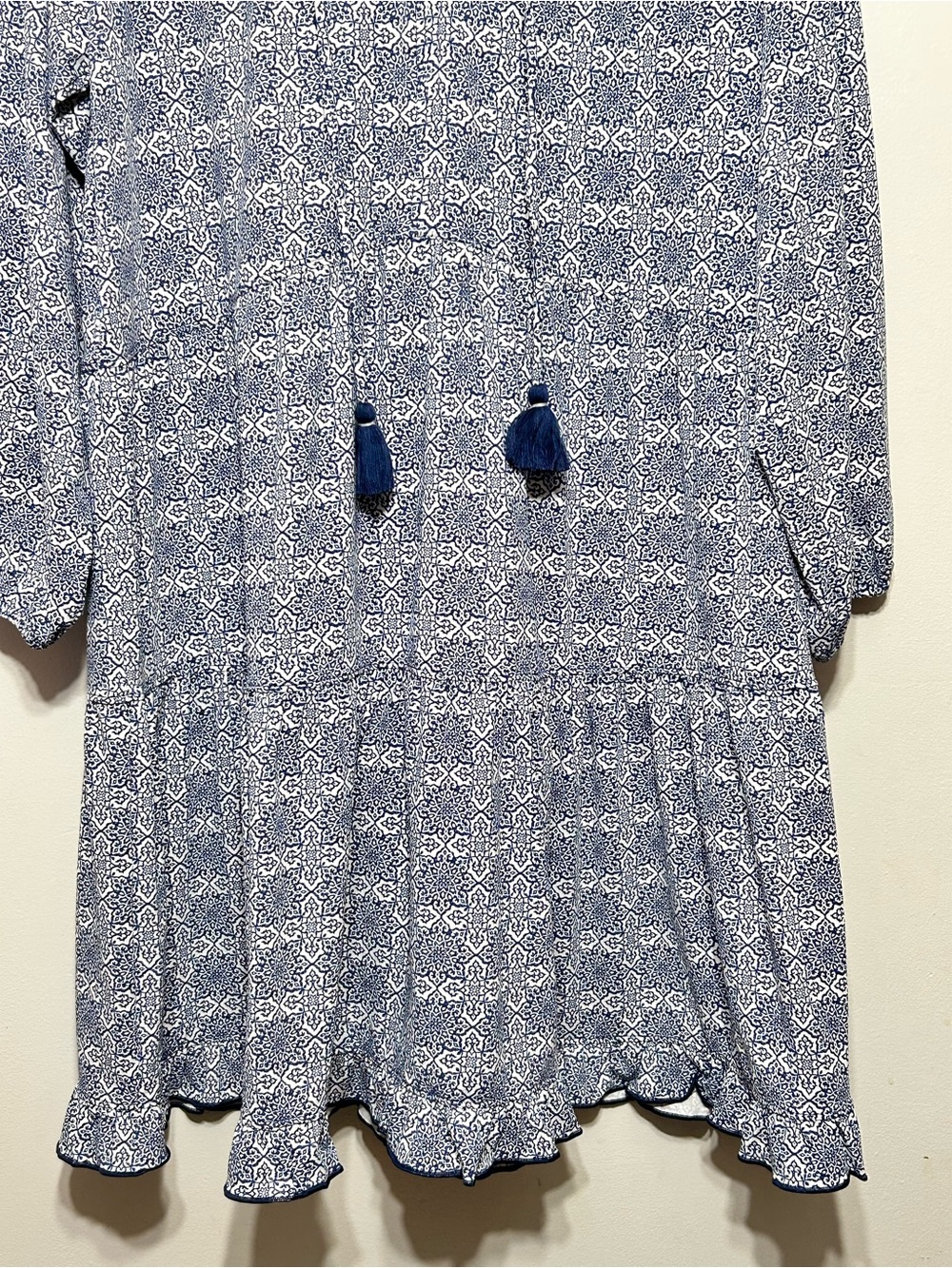 Cabana Life & Talbots Byron Bay Ruffle Tunic Coverup Mosaic Tile - Picture 4 of 11